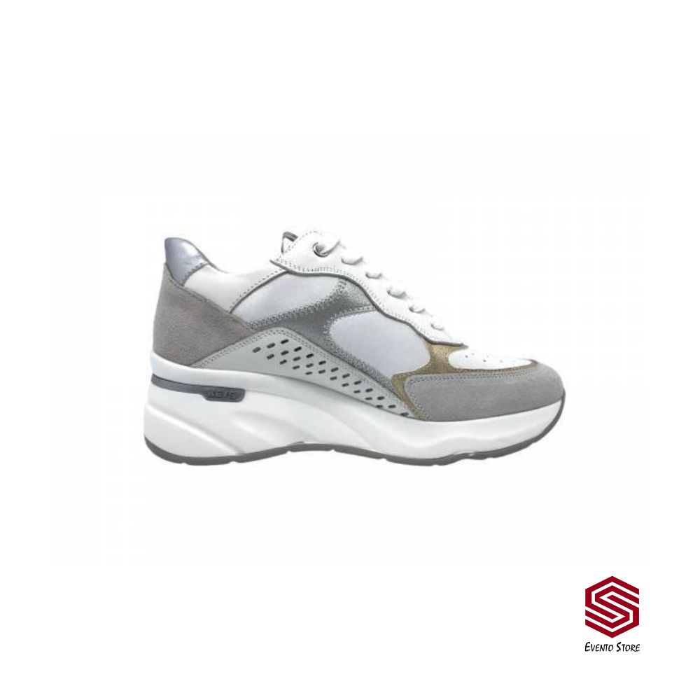 Keys Sneaker Bianco Grigio Oro k-7824